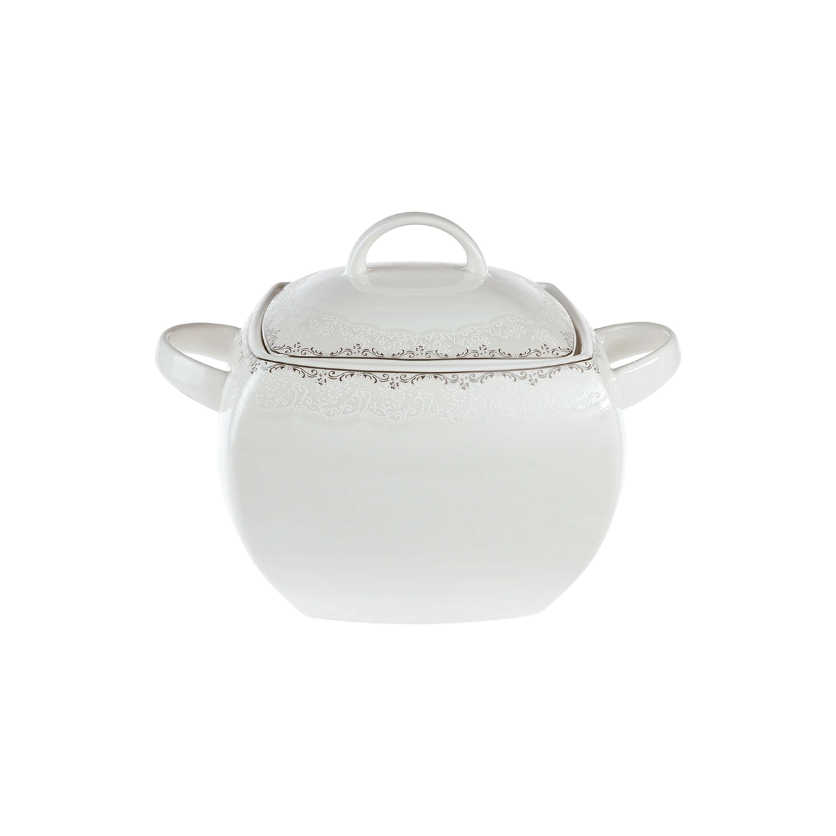 Emsan Fine Bone Yeni Lotus 61-Piece 12-Person Square Dinner Set