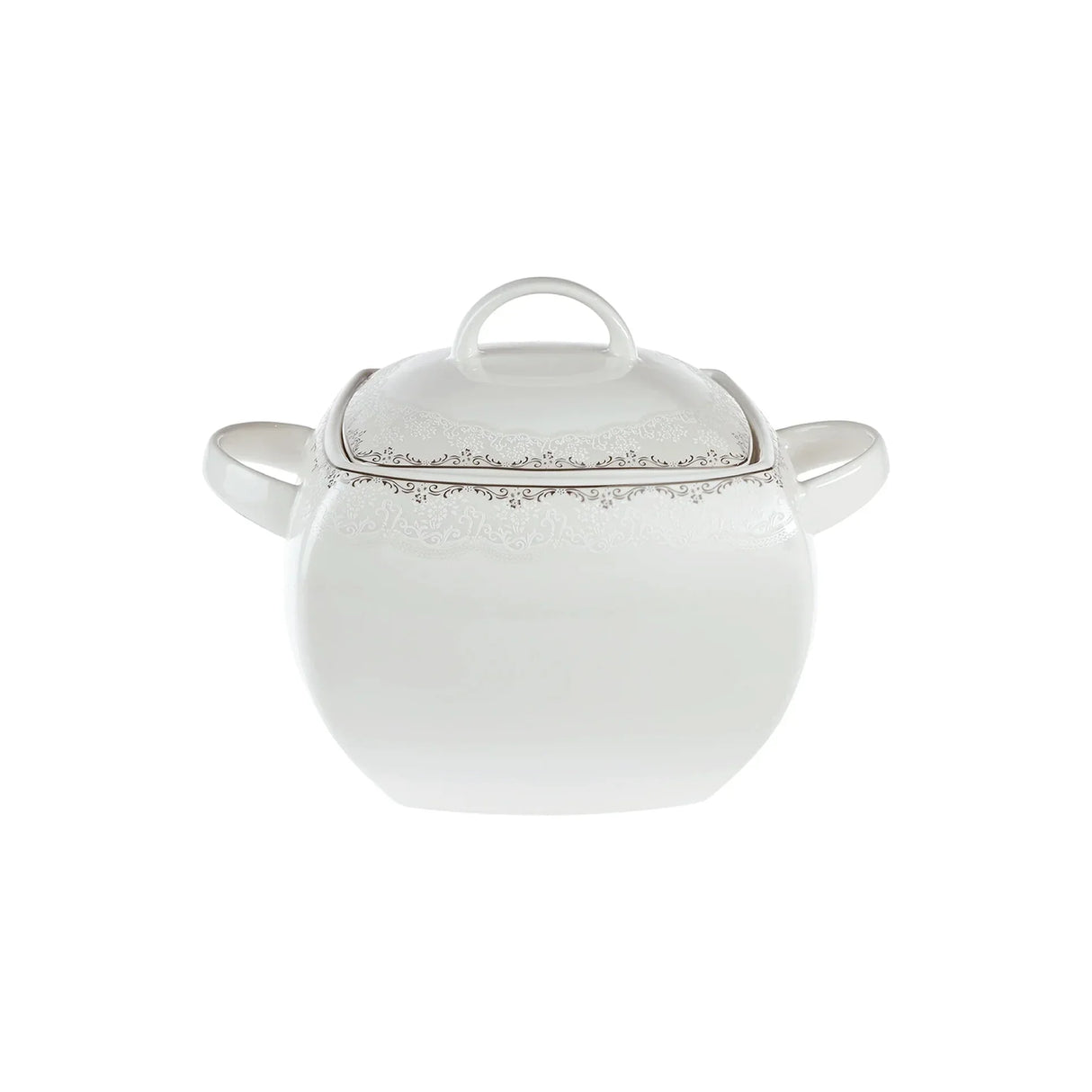 Emsan Fine Bone Yeni Lotus 61-Piece 12-Person Square Dinner Set - Emsan Jordan