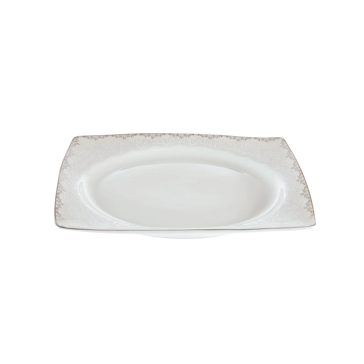 Emsan Fine Bone Yeni Lotus 61-Piece 12-Person Square Dinner Set