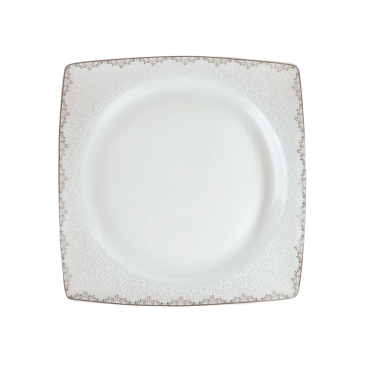 Emsan Fine Bone Yeni Lotus 61-Piece 12-Person Square Dinner Set