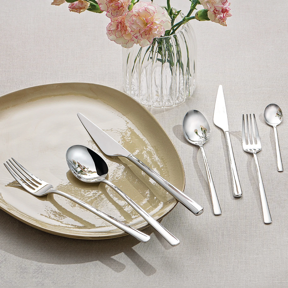 Emsan Ladin 84-Piece 12-Person Fork, Spoon, and Knife Set, Boxed