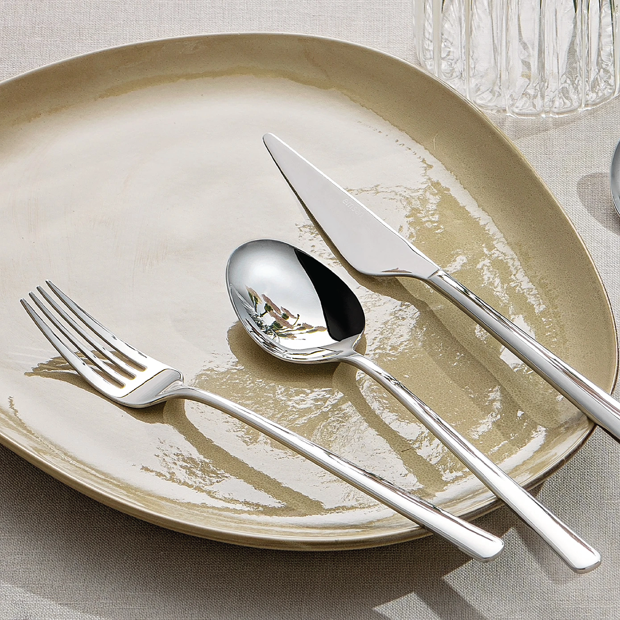 Emsan Ladin 84-Piece 12-Person Fork, Spoon, and Knife Set, Boxed