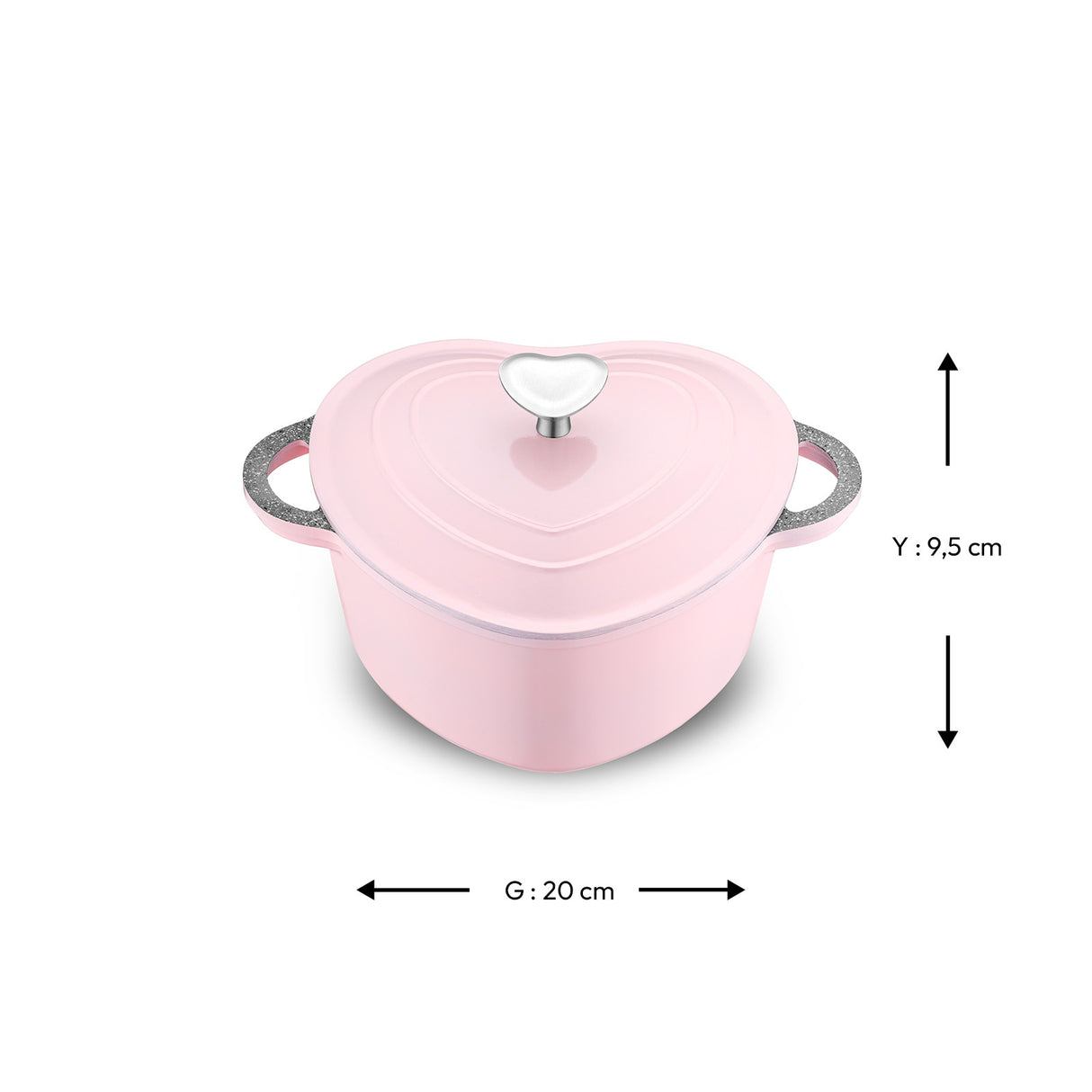 Emsan Heart Döküm Pot, Pink