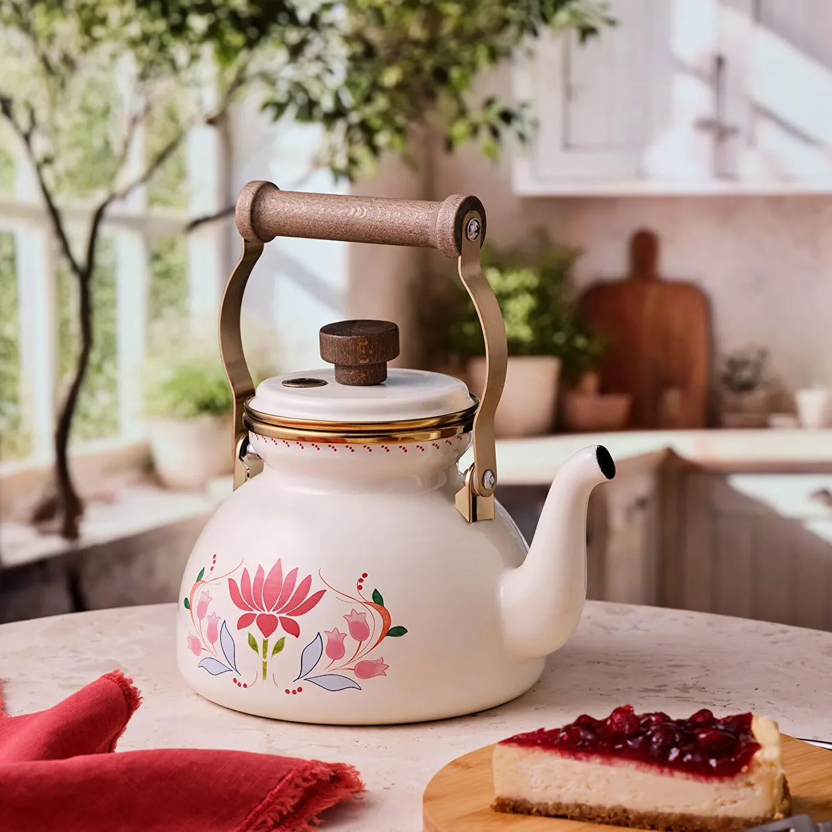 Emsan Nar Emaye Royal Enamel Teapot 2.4 Lt - Emsan Jordan