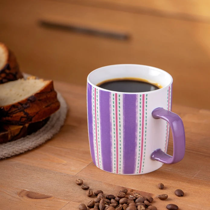 Emsan Striped New Bone Mug 350 ml Purple