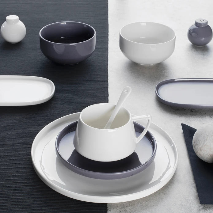 Emsan Parla 32-Piece Breakfast Set for 6 People, Gray and White