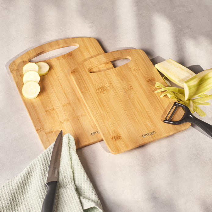 Emsan Bamboo Moody 2-Piece Cutting Board Set