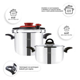Emsan Vera Pressure Cooker Set – 4 + 6 Liters – Red