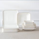 Istanbul Porselen Nadide 18 Piece 6 Person Square Dinner Set Gold