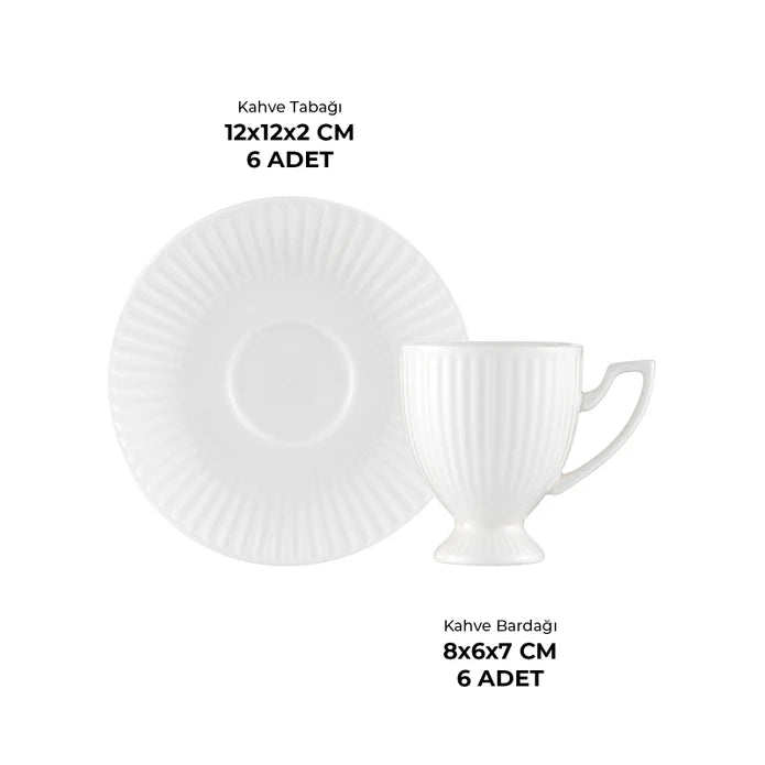 Istanbul Porcelain Mahir 6-Person Coffee Cup Set 90 ml