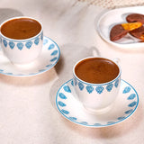 Emsan Sierra New Bone 2-Person Coffee Cup Set 90 ml Blue
