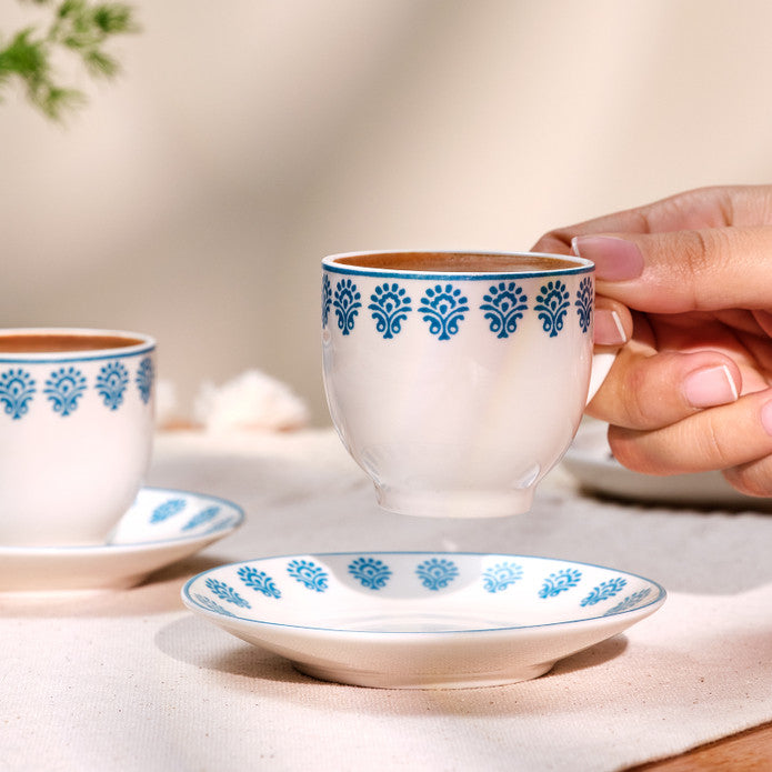 Emsan Sierra New Bone 2-Person Coffee Cup Set 90 ml Blue