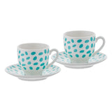Emsan Eugeine New Bone 2-Person Coffee Cup Set 90 ml Green