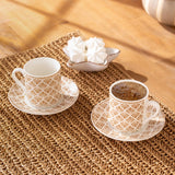 Emsan Wavy New Bone 2-Person Coffee Cup Set 90 ml Beige