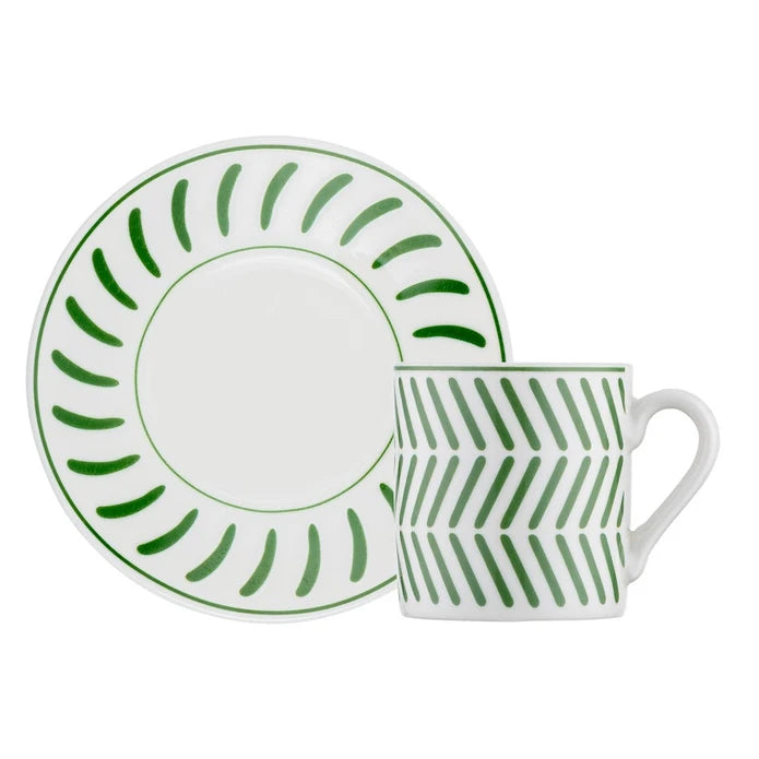 Emsan Albert New Bone 2-Person Coffee Cup Set 90 ml Green