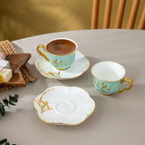 Istanbul Porcelain Berin 2-Person Coffee Cup Set Green 90 ml