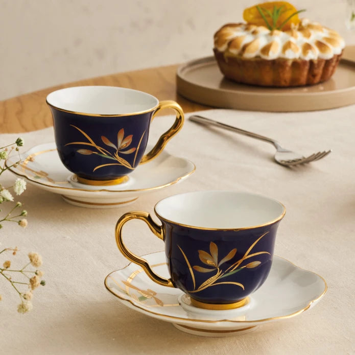 Istanbul Porcelain Berin 2-Person Coffee Cup Set Cobalt 90 ml