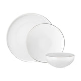 Emsan Fine Bone Freya 18-Piece Round Dinner Set Platinum for 6 People
