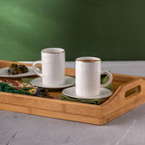 Emsan Ekose Pattern Double Coffee Cup 150 cc Gold