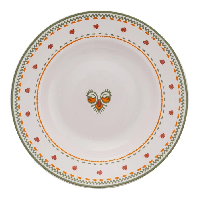 Emsan New Bone Ethnic 24-Piece Round Dinner Set for 6 People