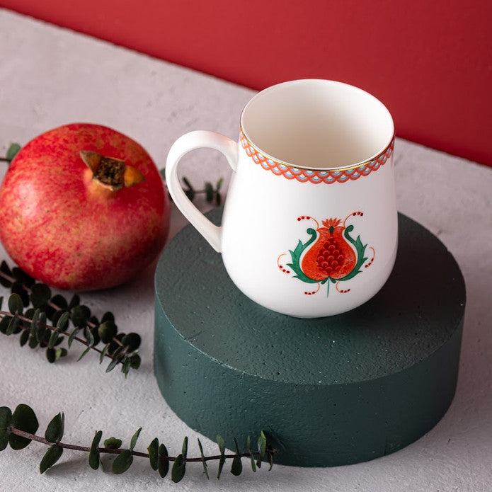 Istanbul Porcelain Nar New Bone Mug Green 250 ml