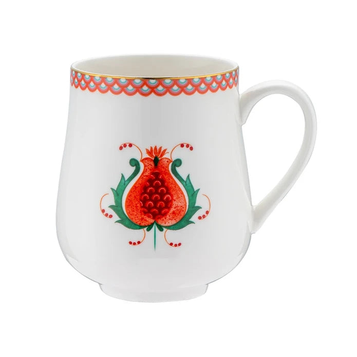 Istanbul Porcelain Nar New Bone Mug Green 250 ml