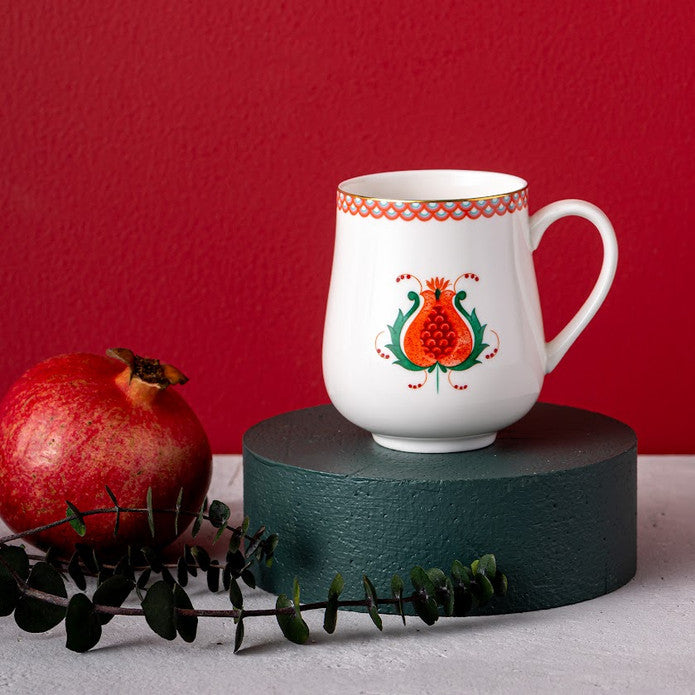 Istanbul Porcelain Nar New Bone Mug Green 250 ml