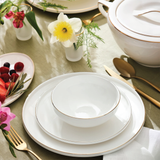 Emsan Freya Fine Bone 60-Piece 12-Person Round Dinner Set Gold