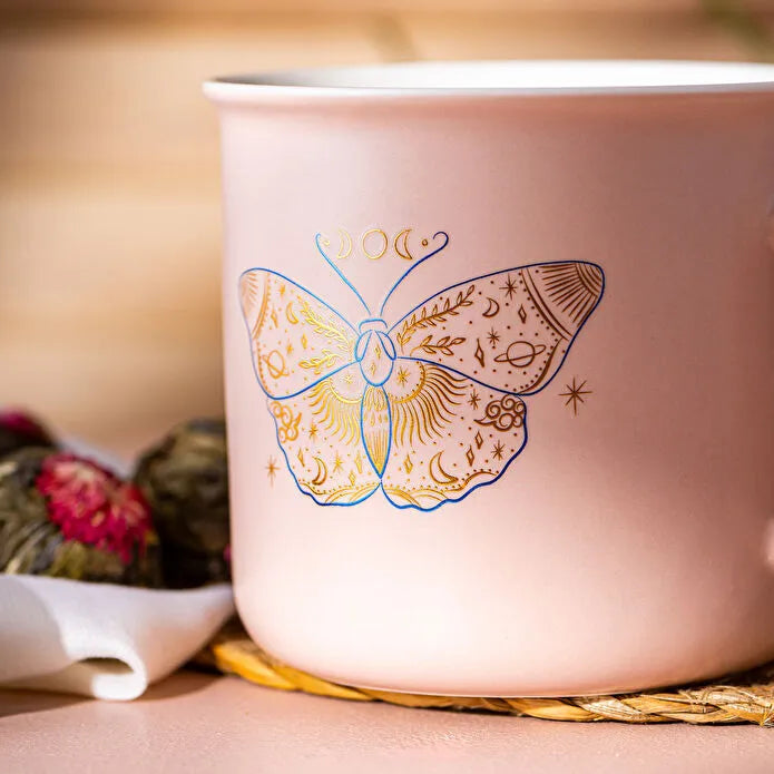 Emsan Butterfly Mug, Pink Patterned