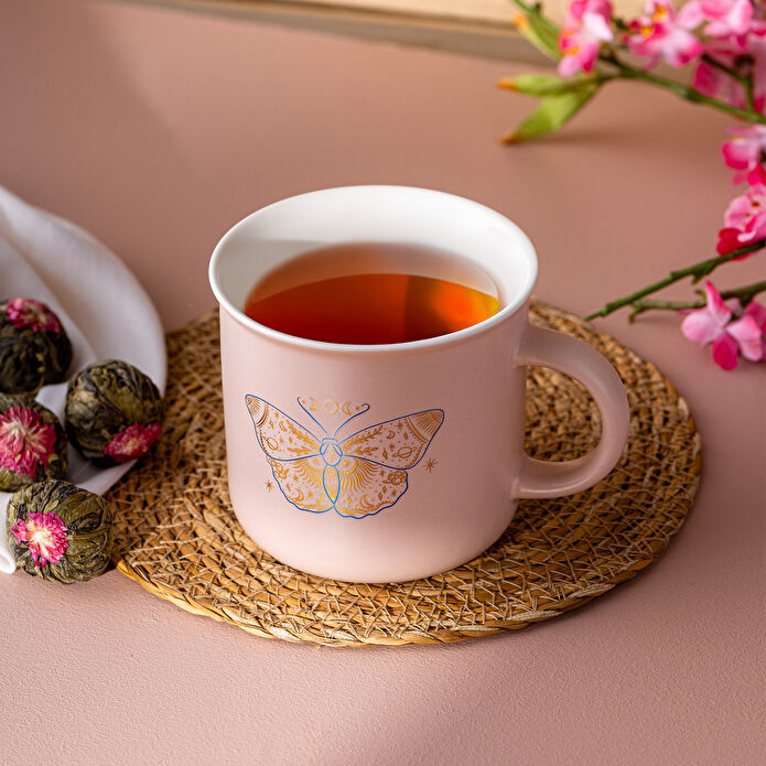 Emsan Butterfly Mug, Pink Patterned