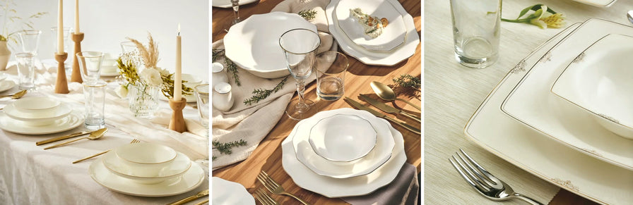 Emsan Alicia, Maria and Estiva fine bone china dinner sets for 12 people - Emsan Jordan